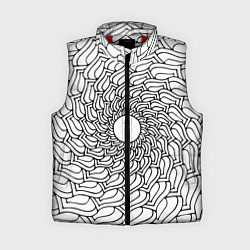 Женский жилет Мандала солнцевидная чёрно-белая