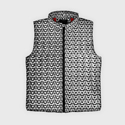 Женский жилет Чёрно-белые волнистые линии, цвет: 3D-красный