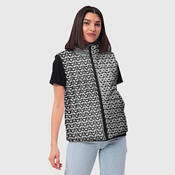 Женский жилет Чёрно-белые волнистые линии, цвет: 3D-красный — фото 2
