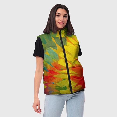 Женский жилет Абстракция цветение акрил / 3D-Красный – фото 3