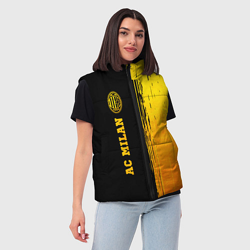 Женский жилет AC Milan - gold gradient по-вертикали / 3D-Черный – фото 3