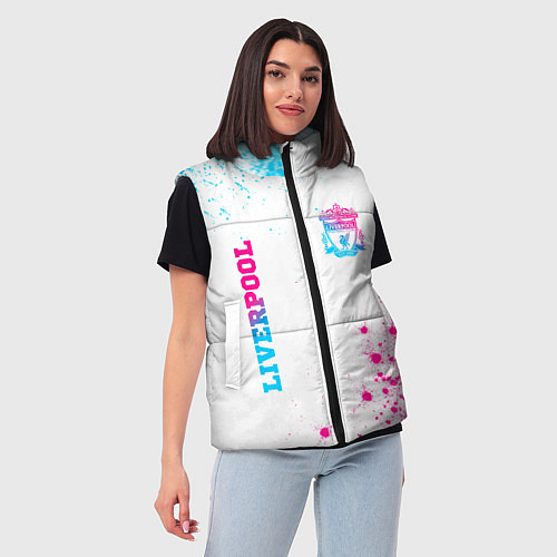 Женский жилет Liverpool neon gradient style вертикально / 3D-Черный – фото 3