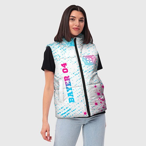 Женский жилет Bayer 04 neon gradient style вертикально / 3D-Черный – фото 3