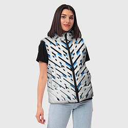 Женский жилет Black and blue stripes on a white background, цвет: 3D-черный — фото 2