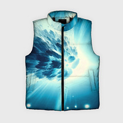 Женский жилет Неоновая комета - нейросеть, цвет: 3D-черный