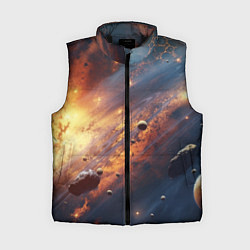 Женский жилет Вселенная и планеты, цвет: 3D-черный