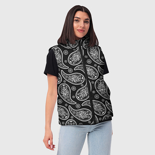 Женский жилет Паттерн огурцы / 3D-Черный – фото 3