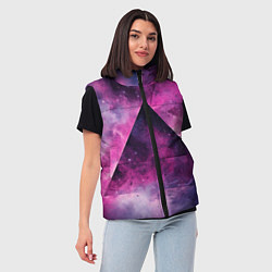 Женский жилет Пирамида в космосе абстракции, цвет: 3D-светло-серый — фото 2