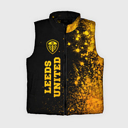 Женский жилет Leeds United - gold gradient по-вертикали, цвет: 3D-черный