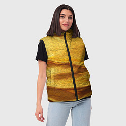 Женский жилет Золотая поверхность с волнами и рябью, цвет: 3D-светло-серый — фото 2