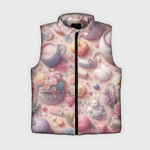 Женский жилет Акварельный фон в пастельных тонах / 3D-Светло-серый – фото 1