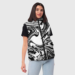 Женский жилет Абстрактная черно-белая, цвет: 3D-черный — фото 2