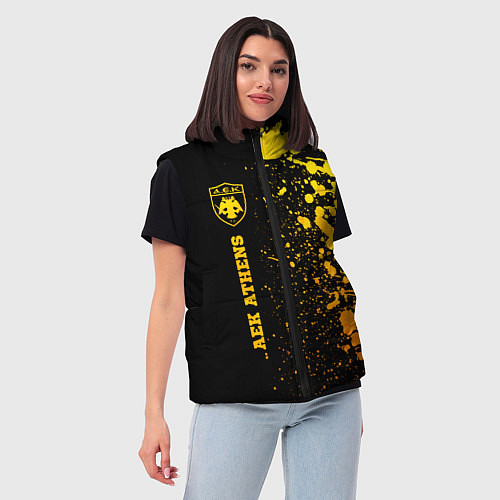 Женский жилет AEK Athens - gold gradient по-вертикали / 3D-Черный – фото 3