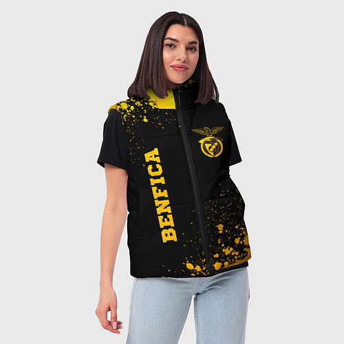 Женский жилет Benfica - gold gradient вертикально / 3D-Черный – фото 3