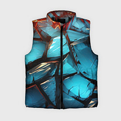 Женский жилет Синие объемные плиты, цвет: 3D-черный
