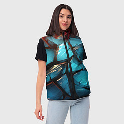 Женский жилет Синие объемные плиты, цвет: 3D-черный — фото 2
