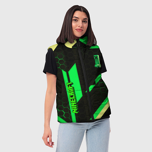 Женский жилет Minecraft creeper game pattern / 3D-Черный – фото 3