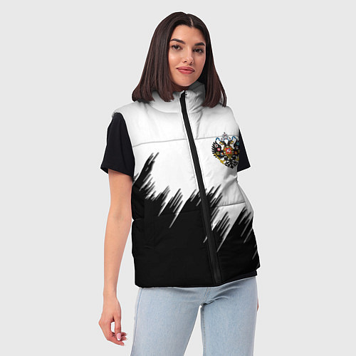 Женский жилет Герб РФ просто краски / 3D-Черный – фото 3