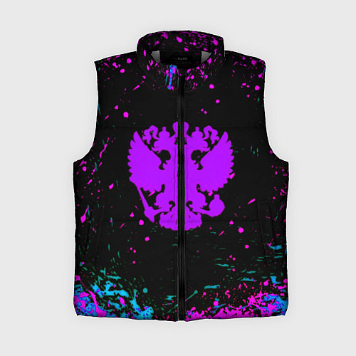 Женский жилет Герб в стиле киберпанк краски / 3D-Светло-серый – фото 1