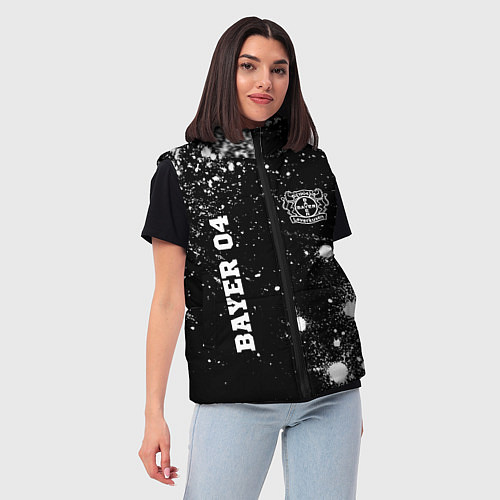 Женский жилет Bayer 04 sport на темном фоне вертикально / 3D-Черный – фото 3