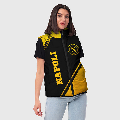 Женский жилет Napoli - gold gradient вертикально / 3D-Черный – фото 3