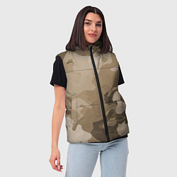 Женский жилет Камуфляж сепия, цвет: 3D-черный — фото 2