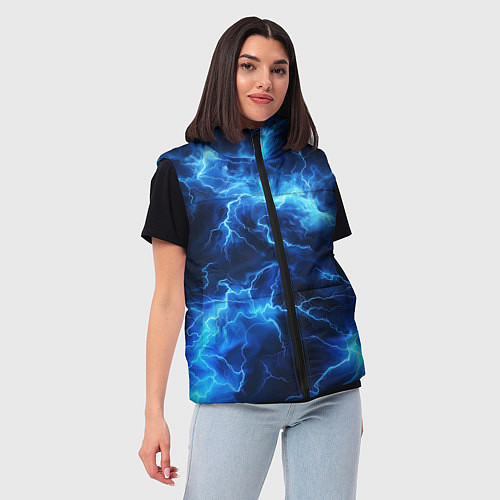 Женский жилет Элементаль энергии текстура / 3D-Черный – фото 3