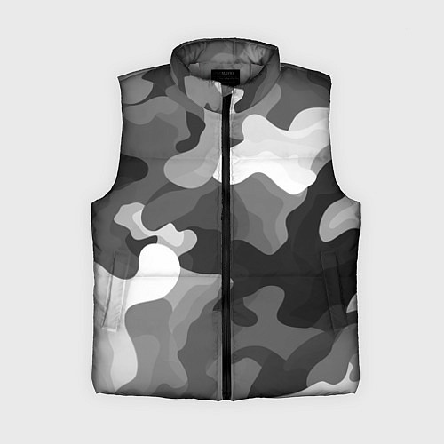Женский жилет Камуфляж серый монохром / 3D-Светло-серый – фото 1