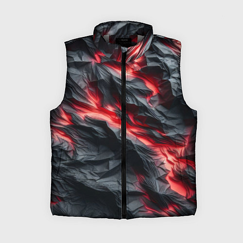 Женский жилет Раскаленная лава на горных камнях / 3D-Светло-серый – фото 1