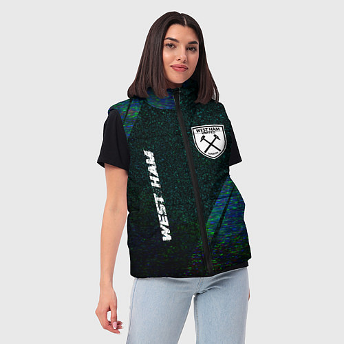 Женский жилет West Ham glitch blue / 3D-Черный – фото 3