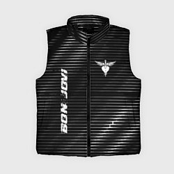 Женский жилет Bon Jovi metal rock lines, цвет: 3D-черный