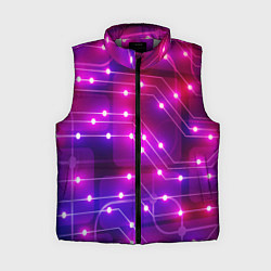 Женский жилет Неоновый фон печатной платы