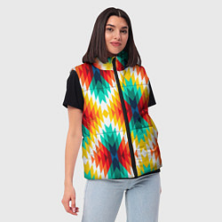 Женский жилет Этнический орнамент гео, цвет: 3D-черный — фото 2