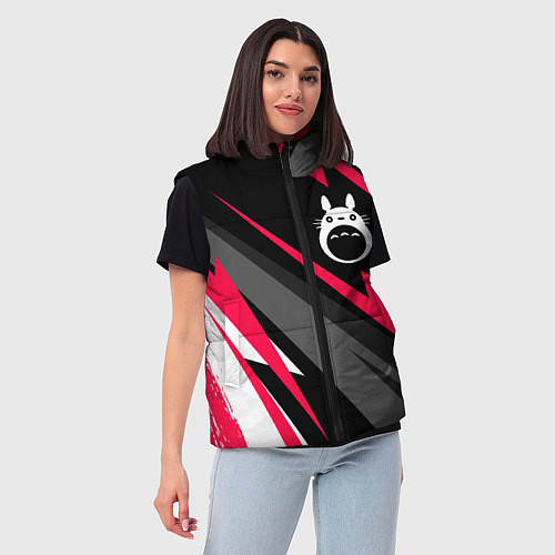 Женский жилет Totoro electro lines / 3D-Черный – фото 3