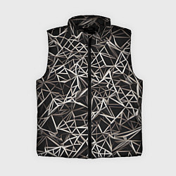Женский жилет Белые линии на чёрном фоне