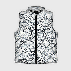Женский жилет Чёрные хаотичные линии на белом фоне, цвет: 3D-черный
