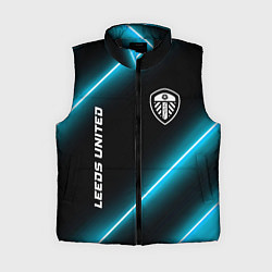 Женский жилет Leeds United неоновые лампы, цвет: 3D-черный