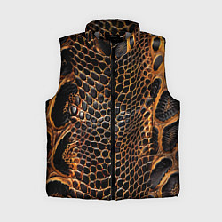 Женский жилет Реалистичная кожа змеи темно коричневая
