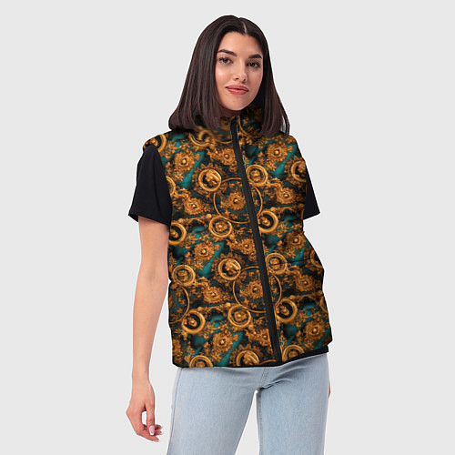 Женский жилет Благородный узор паттерн / 3D-Черный – фото 3