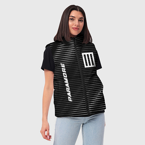 Женский жилет Paramore metal rock lines / 3D-Черный – фото 3