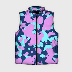 Женский жилет Паттерн с сиреневыми и голубыми пятнами, цвет: 3D-светло-серый