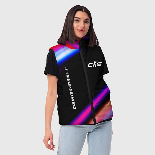 Женский жилет Counter-Strike 2 speed game lights / 3D-Черный – фото 3