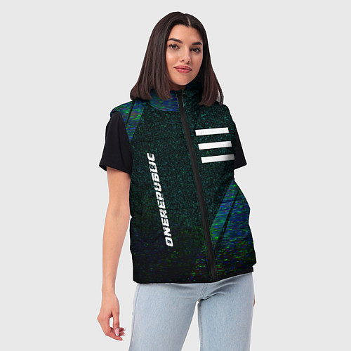 Женский жилет OneRepublic glitch blue / 3D-Черный – фото 3