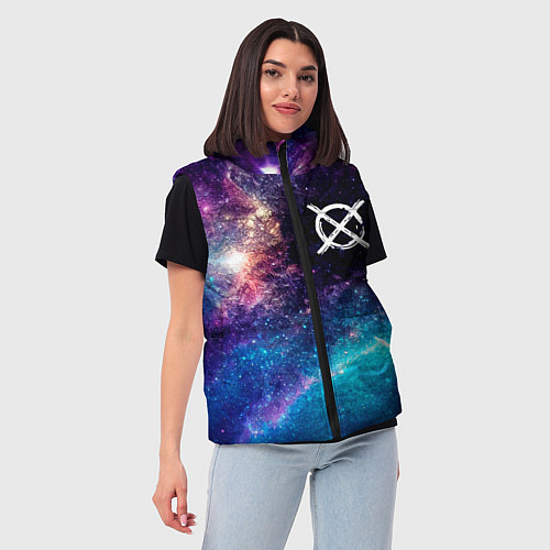 Женский жилет CreepyPasta space anime / 3D-Черный – фото 3