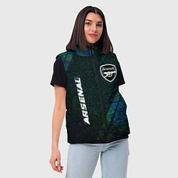 Женский жилет Arsenal glitch blue, цвет: 3D-черный — фото 2