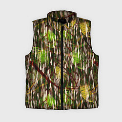 Женский жилет Листья в камуфляже, цвет: 3D-черный