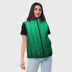 Женский жилет Зелёный абстрактный градиент, цвет: 3D-светло-серый — фото 2