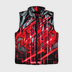 Женский жилет Красно-белая абстракция, цвет: 3D-светло-серый