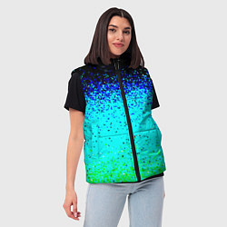 Женский жилет Пикселизация неоновых цветов, цвет: 3D-черный — фото 2