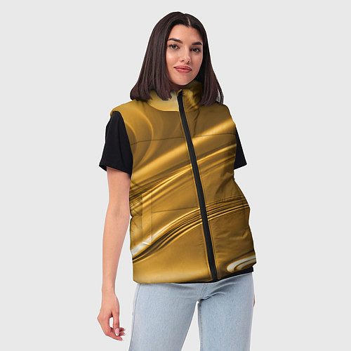 Женский жилет Золотой сплав абстрактная текстура / 3D-Черный – фото 3